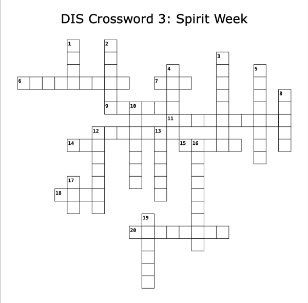 DIS Crossword 3: Spirit Week